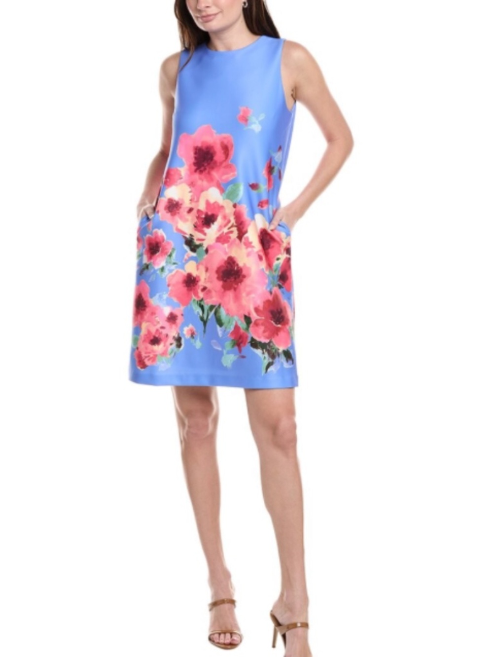 Anne Klein Women's Missy Sleeveless Shift Dress - Azurine Multi